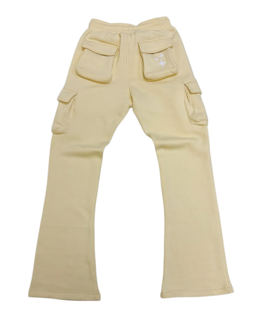 WEBSTAR CARGO SWEAT PANTS PASTEL YELLOW