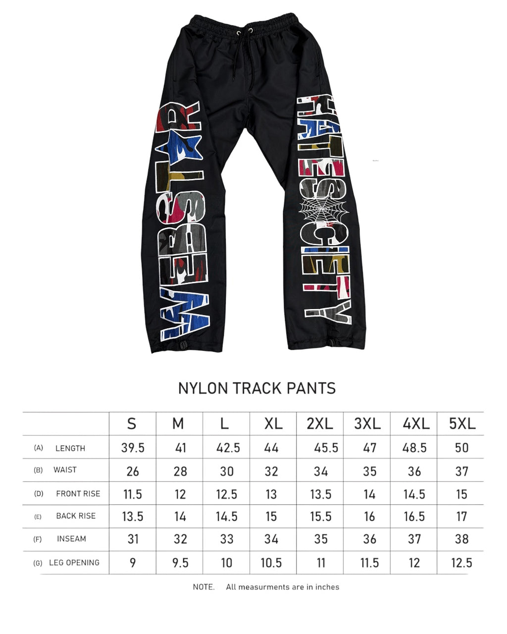 HATESOCIETY X WEBSTAR CAMOS TRACK PANTS