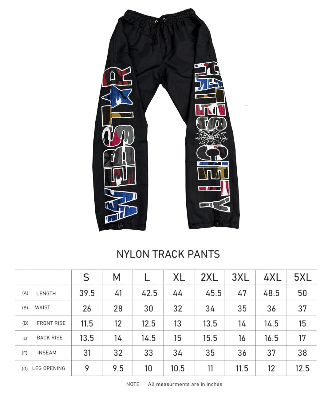 HATESOCIETY X WEBSTAR CAMOS TRACK PANTS